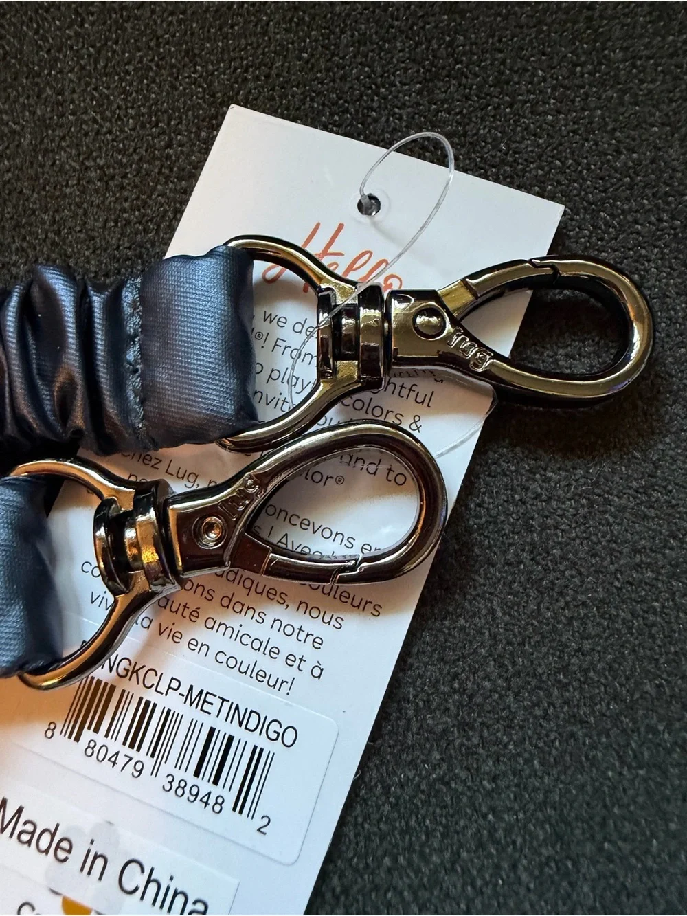 Lug Bungee Key Clip Keychain – Metallic Indigo Navy Blue